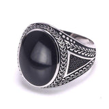 Real Silver Vintage Big Turkish Ring With Agate Stones - ringsuniverse