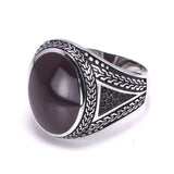 Real Silver Vintage Big Turkish Ring With Agate Stones - ringsuniverse