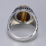 Genuine Silver Natural Tiger Eye Stones Ring - ringsuniverse