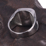Silver Square Black Agate Natural Stone Ring - ringsuniverse
