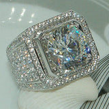 White Zircon Full Crystal Hip Hop Ring - ringsuniverse