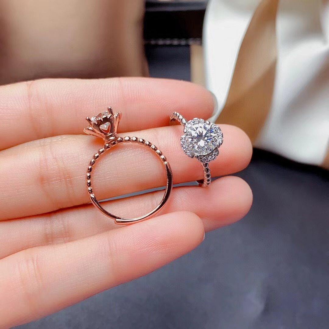 New Design Lucky Four Leaf Clover Ring Rotatable Ladies Heart Ring Open  Adjustable Ring Fashion Romantic Girl Jewelry
