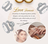 Vintage Silver AAA+ CZ Diamonds Bridal Ring Set - Rings Universe