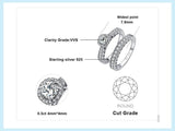 Vintage Silver AAA+ CZ Diamonds Bridal Ring Set - Rings Universe