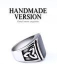 Valknut Signet Odin Symbol Viking Biker Ring - ringsuniverse