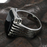 Real Silver Vintage Black Micro Pave Zircon Ring - ringsuniverse