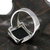 Real Silver Vintage Black Micro Pave Zircon Ring - ringsuniverse