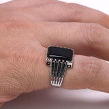 Real Silver Vintage Black Micro Pave Zircon Ring - ringsuniverse