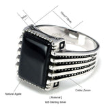 Real Silver Vintage Black Micro Pave Zircon Ring - ringsuniverse