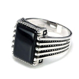 Real Silver Vintage Black Micro Pave Zircon Ring - ringsuniverse