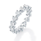 Charming Heart Shaped Eternity Sona Diamond Ring