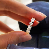 Charming Heart Shaped Eternity Sona Diamond Ring - Rings Universe