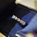 Charming Heart Shaped Eternity Sona Diamond Ring - Rings Universe