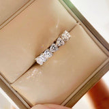 Charming Heart Shaped Eternity Sona Diamond Ring - Rings Universe