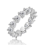 Charming Heart Shaped Eternity Sona Diamond Ring - Rings Universe