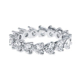 Charming Heart Shaped Eternity Sona Diamond Ring - Rings Universe