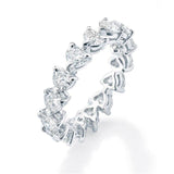 Charming Heart Shaped Eternity Sona Diamond Ring - Rings Universe