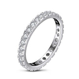 Simple Geometric Stackable Simulated Diamond Engagement Ring - ringsuniverse