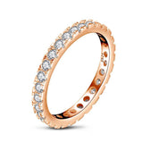 Simple Geometric Stackable Simulated Diamond Engagement Ring - ringsuniverse