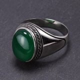 Silver Simple Design Multi Color Oval Shape Onyx Ring - ringsuniverse