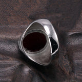 Silver Simple Design Multi Color Oval Shape Onyx Ring - ringsuniverse