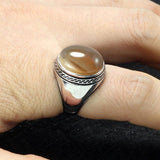 Silver Simple Design Multi Color Oval Shape Onyx Ring - ringsuniverse