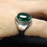 Silver Simple Design Multi Color Oval Shape Onyx Ring - ringsuniverse