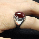 Silver Simple Design Multi Color Oval Shape Onyx Ring - ringsuniverse