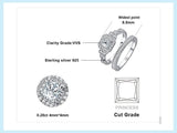 Princess Vintage Silver AAA+ CZ Diamonds Ring Set - ringsuniverse
