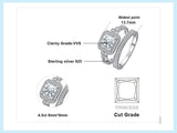 Princess Vintage Silver AAA+ CZ Diamonds Ring Set - ringsuniverse