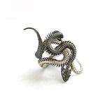 Adjustable Black and White Snake Retro Ring - ringsuniverse
