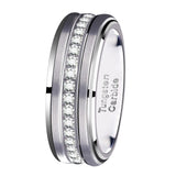 Tungsten Carbide AAA+ CZ Diamonds Ring - Rings Universe