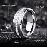 Tungsten Carbide AAA+ CZ Diamonds Ring - Rings Universe