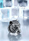 Domineering Tiger Head Unique Animal Biker Ring - ringsuniverse