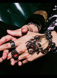 Punk Rock Claw Zircon Stone Evil Eyeball Skull Ring - Rings Universe