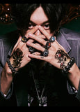 Punk Rock Claw Zircon Stone Evil Eyeball Skull Ring - Rings Universe