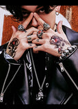 Punk Rock Claw Zircon Stone Evil Eyeball Skull Ring - Rings Universe