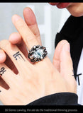 Punk Rock Claw Zircon Stone Evil Eyeball Skull Ring - Rings Universe