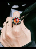Punk Rock Claw Zircon Stone Evil Eyeball Skull Ring - Rings Universe