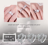 Vintage Silver AAA+ CZ Diamonds Bridal Ring Set - Rings Universe