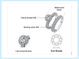Vintage Silver AAA+ CZ Diamonds Bridal Ring Set - Rings Universe