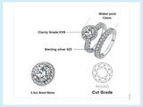 Vintage Silver AAA+ CZ Diamonds Bridal Ring Set - Rings Universe