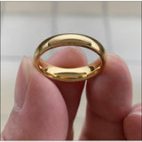 Gold Color Dome Polished Tungsten Carbide Wedding Rings - ringsuniverse