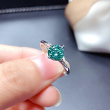Delicate 1 Ct. Green Moissanite Diamond 1CT VVS Ring - ringsuniverse