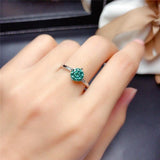 Delicate 1 Ct. Green Moissanite Diamond 1CT VVS Ring - ringsuniverse