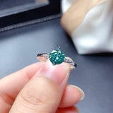 Delicate 1 Ct. Green Moissanite Diamond 1CT VVS Ring - ringsuniverse
