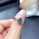 Delicate 1 Ct. Green Moissanite Diamond 1CT VVS Ring - ringsuniverse
