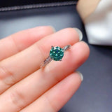 Delicate 1 Ct. Green Moissanite Diamond 1CT VVS Ring - ringsuniverse