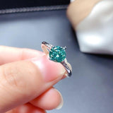 Delicate 1 Ct. Green Moissanite Diamond 1CT VVS Ring - ringsuniverse