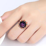 Classic Silver Amethyst Gemstone Charms ring - ringsuniverse